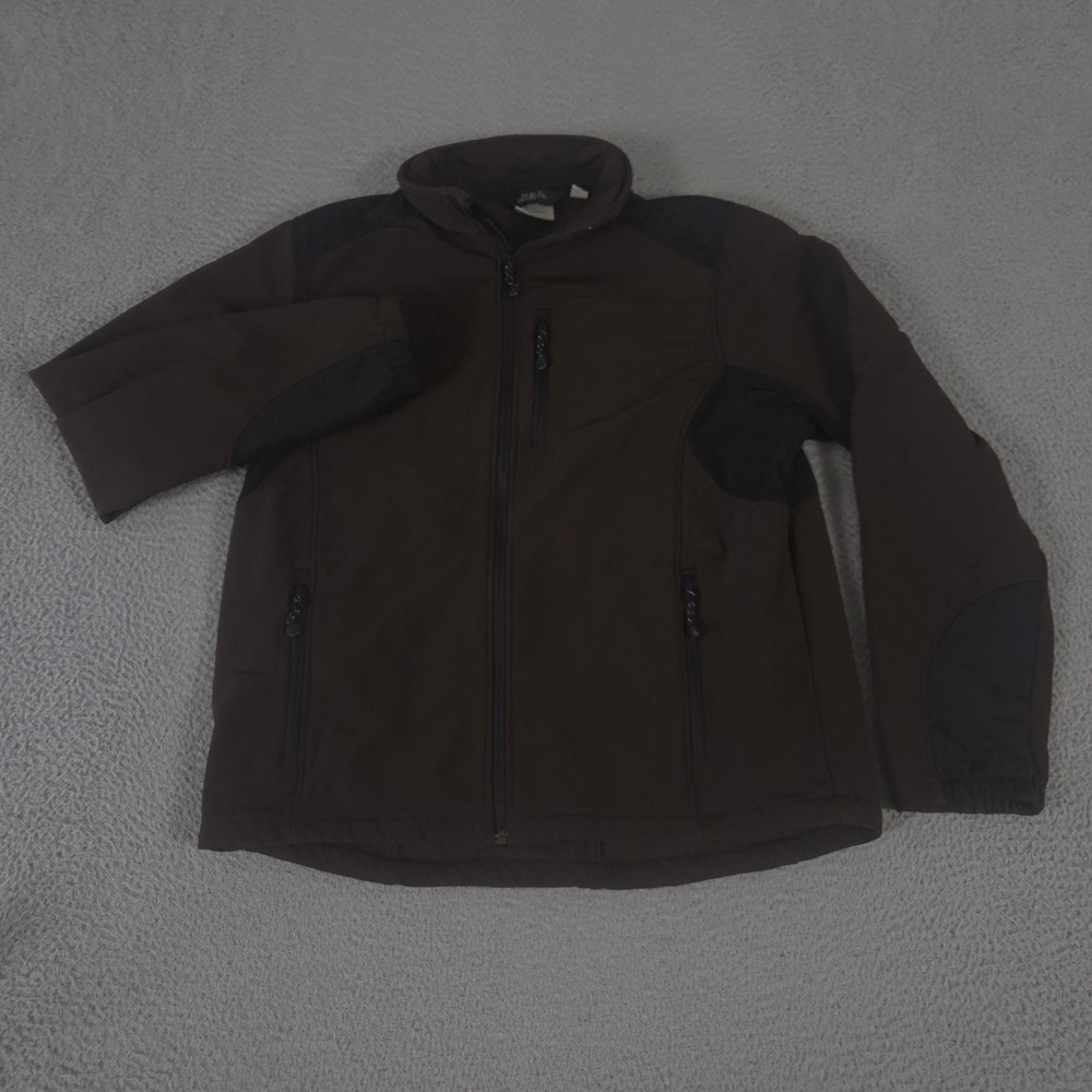 Black Diamond Jacket Mens XL Brown Softshell Fleece Lined Zip Outdoor Hiking